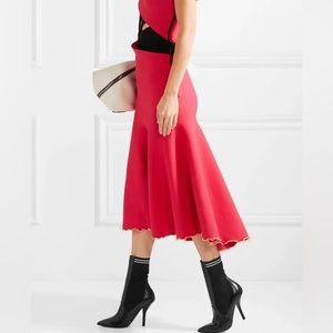 Rockoko Black leather and ribbed stretch-knit sock boots (1)